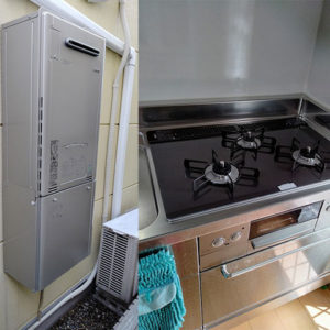 兵庫県西宮市 リンナイ 給湯暖房機・ビルトインコンロ 取替交換工事